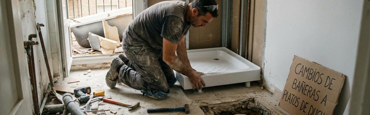 Cambios de bañeras a platos de ducha en Getxo