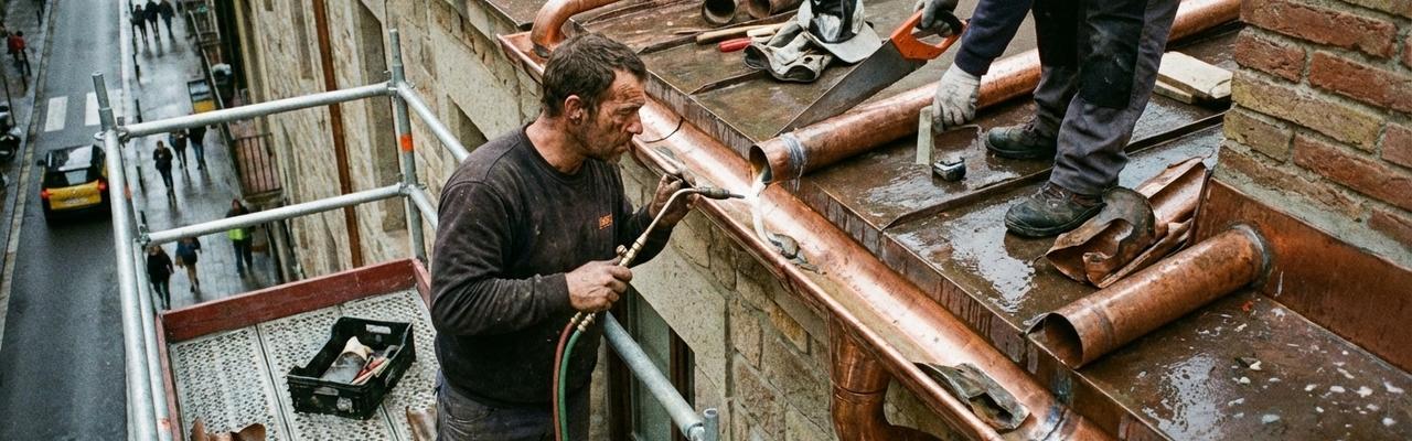 Montaje y reparación de bajantes y canalones en Getxo